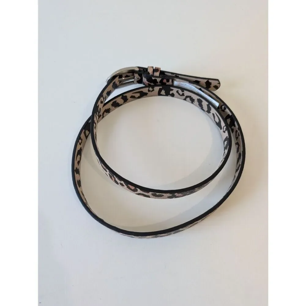 Betsey Johnson Women's Leopard Print Skinny Belt Medium